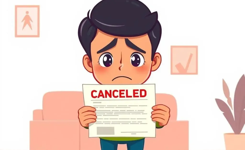 A concerned individual holding a canceled insurance letter