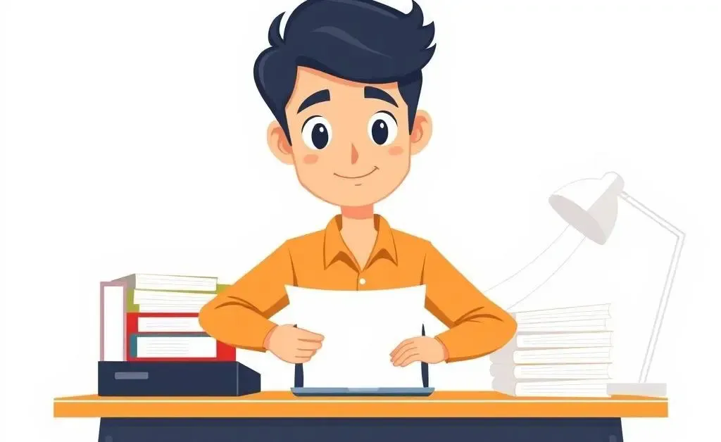 A person at a desk confidently managing paperwork for an insurance claim