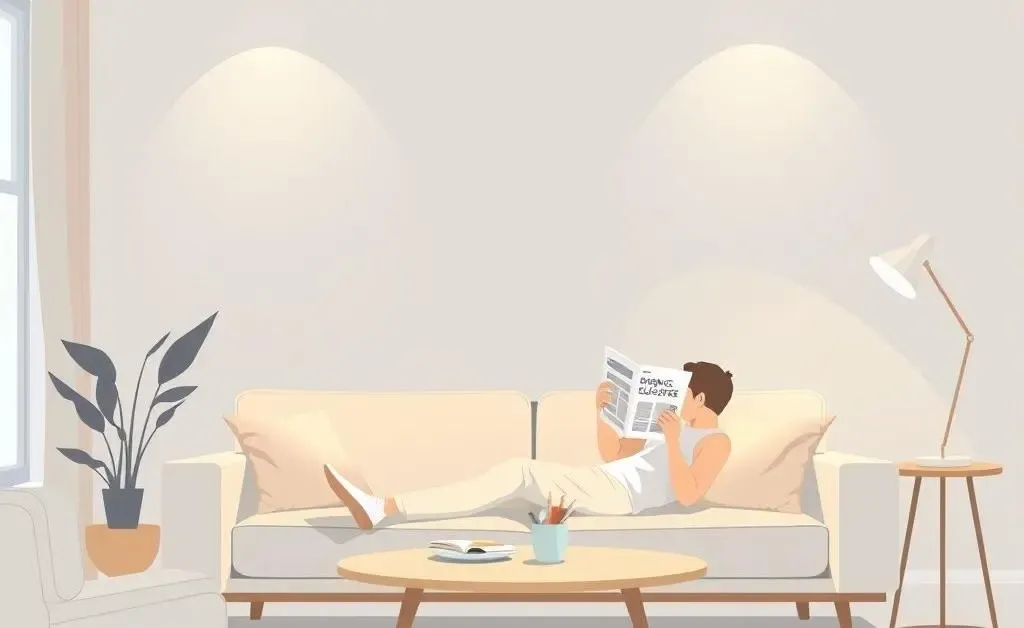Person reading an insurance guidebook in a cozy living room