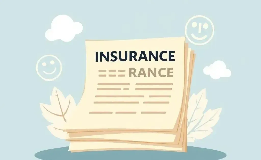 Illustration of insurance documents surrounded by symbols of peace and security
