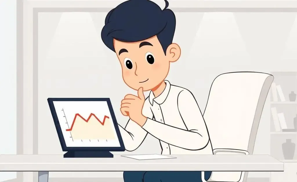Person contemplating interest rate changes at a desk