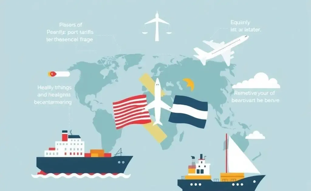 Global trade symbols illustrating the impact of tariff removals