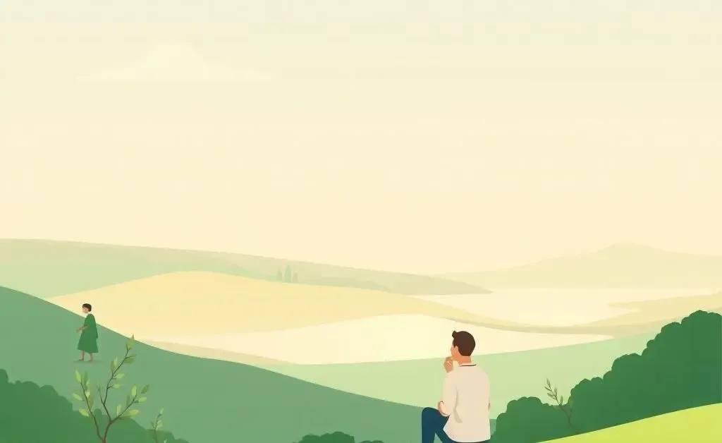 Person contemplating investment options in a calming setting