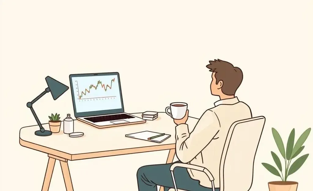 A calm desk scene illustrating the simplicity of stock investing