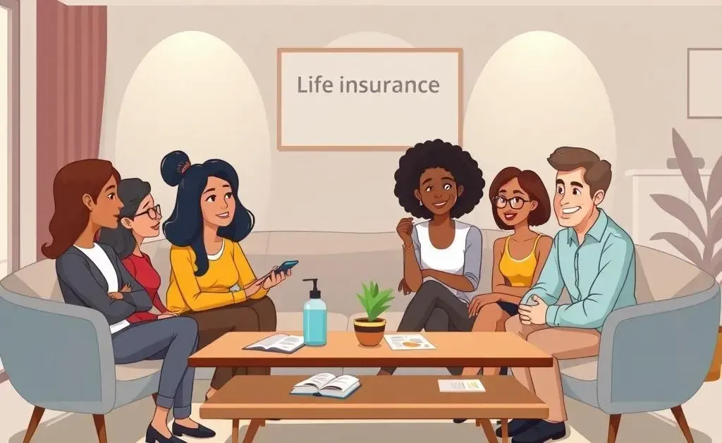 People chatting about life insurance over coffee