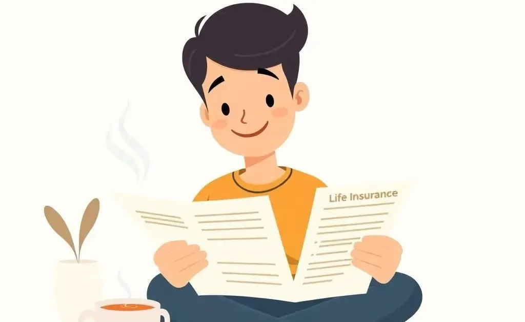 A person peacefully reading life insurance documents