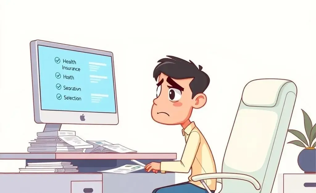 A person looking at health insurance options on a computer