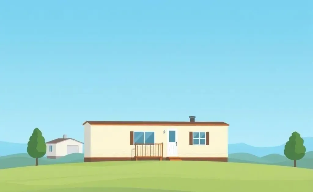 A cozy manufactured home situated in a serene neighborhood landscape.