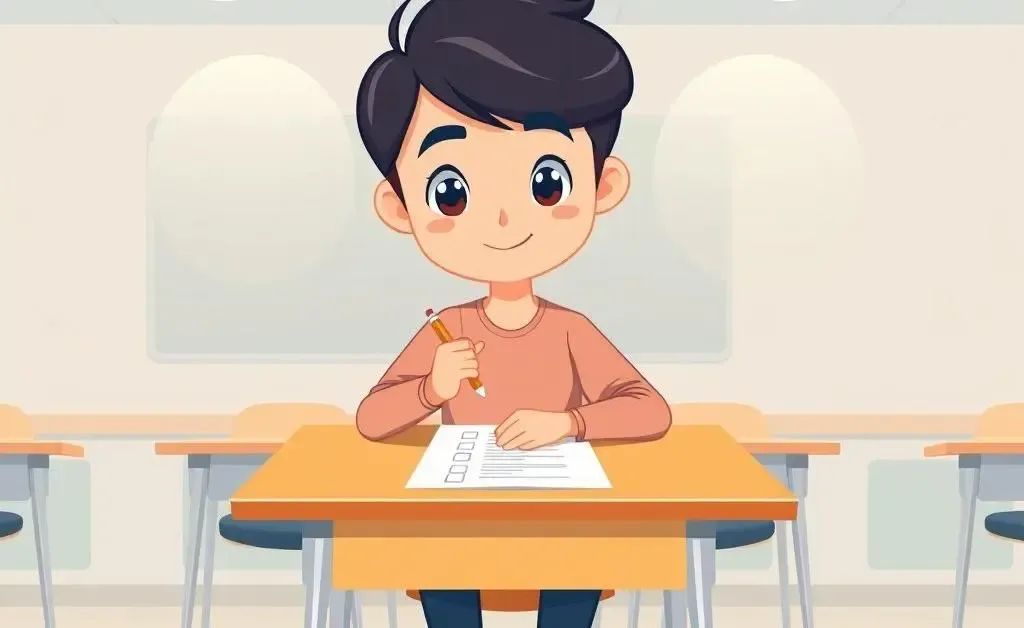 A person taking an insurance exam with focus and confidence