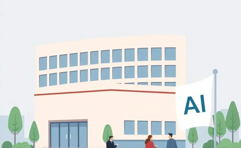 Illustration of a tech company's AI department.