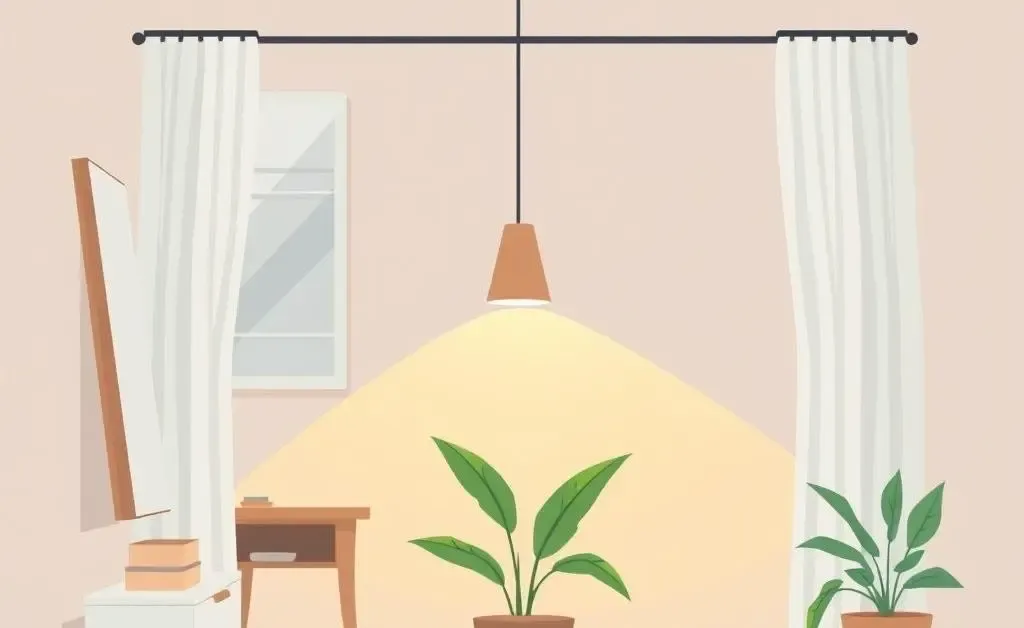 Cartoon-style cozy minimalist home interior