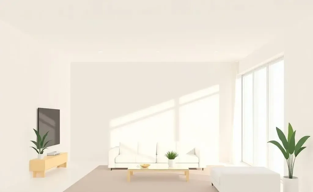 A minimalist room with natural light reflecting tranquility and independence
