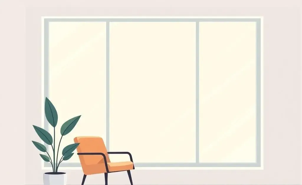 A minimalist living room with sunlight streaming through the window