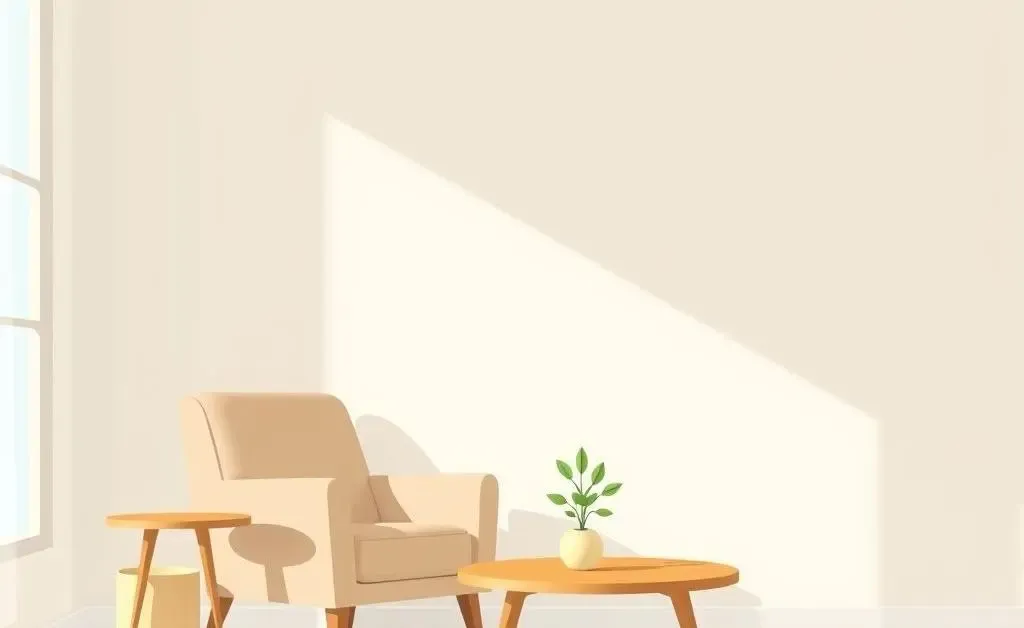 A minimalist living room with simple and serene decor