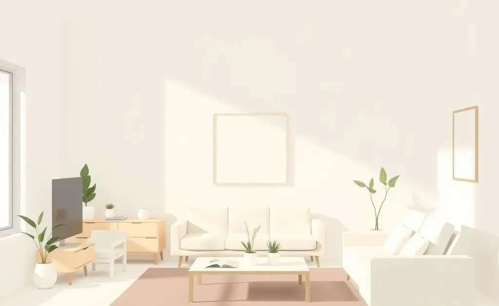 A modern, minimalist living area with natural light and reduced clutter.