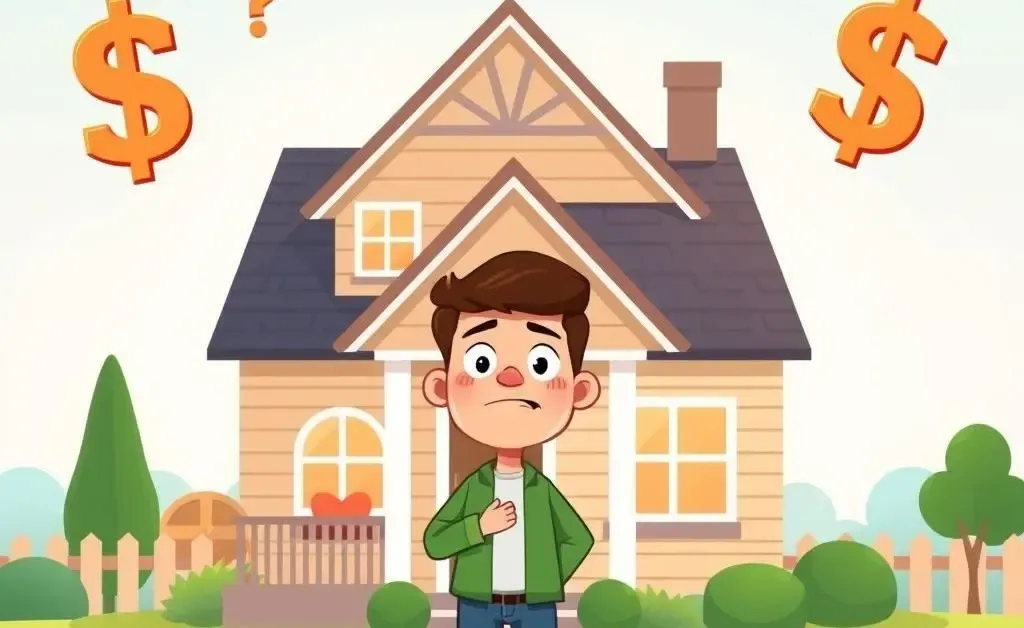 A person thinking about mortgage decisions in front of a house