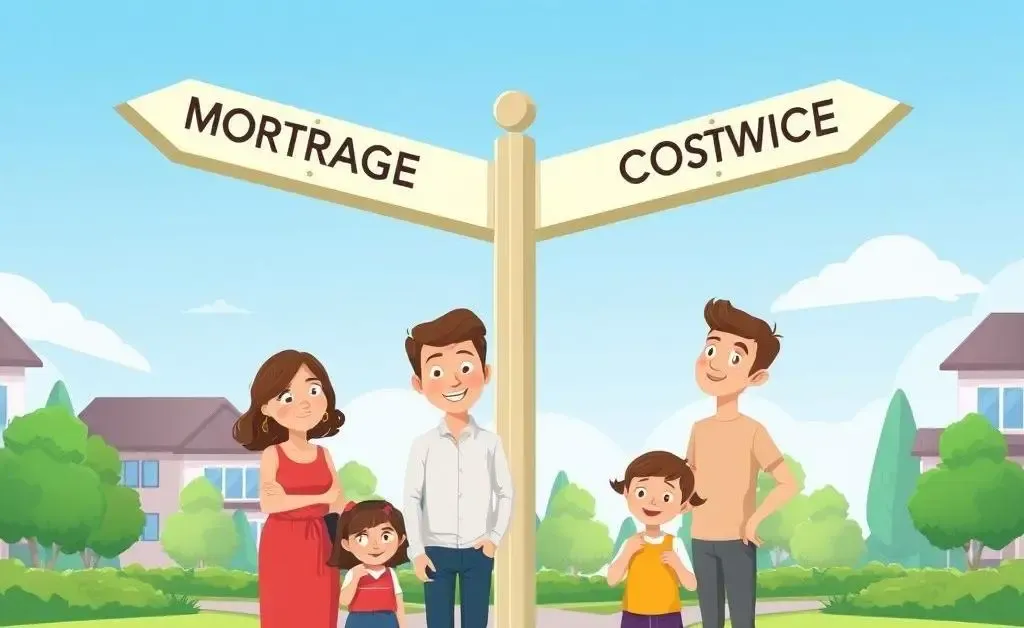 Family considering mortgage options at a crossroads