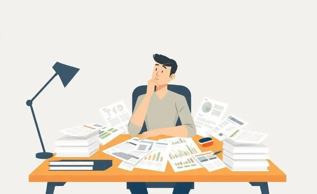 Person contemplating mortgage decisions with financial papers on a desk