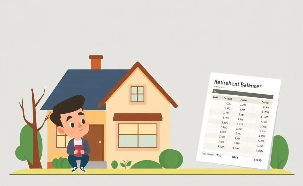 Illustration of a person contemplating using their 401(k) to pay off a mortgage.