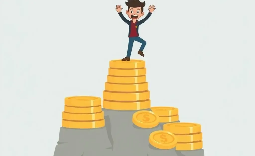 Person climbing a metaphorical financial hill, symbolizing overcoming financial struggles