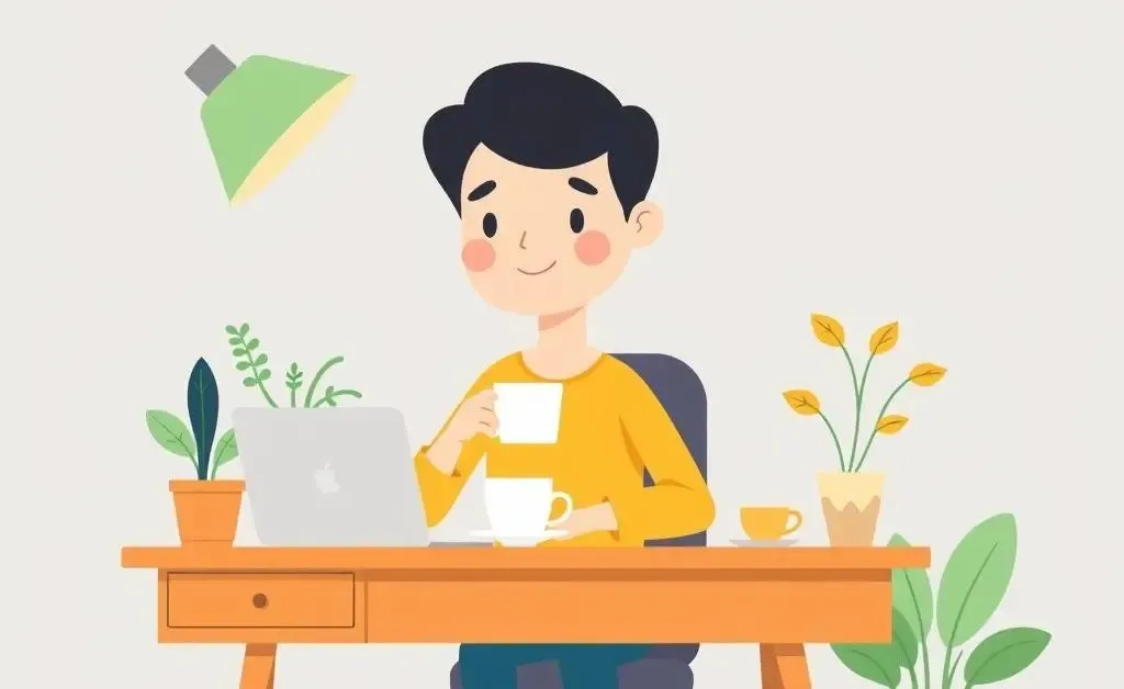 Person enjoying a peaceful break at their desk