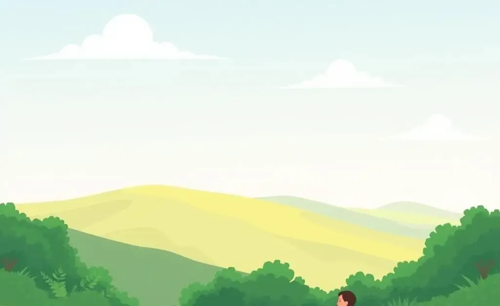 A serene outdoor setting with a person practicing yoga