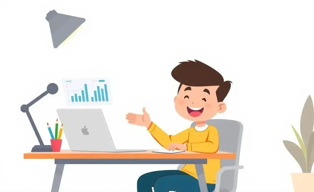 A person organizing their finances at a desk with a laptop