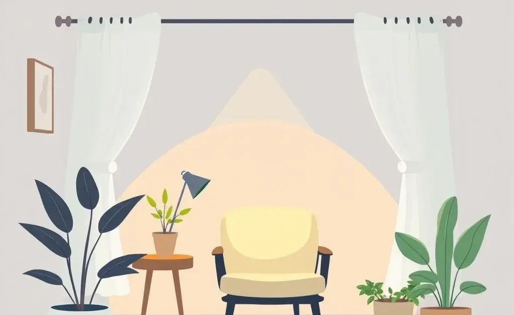 A peaceful personal sanctuary with cozy elements.