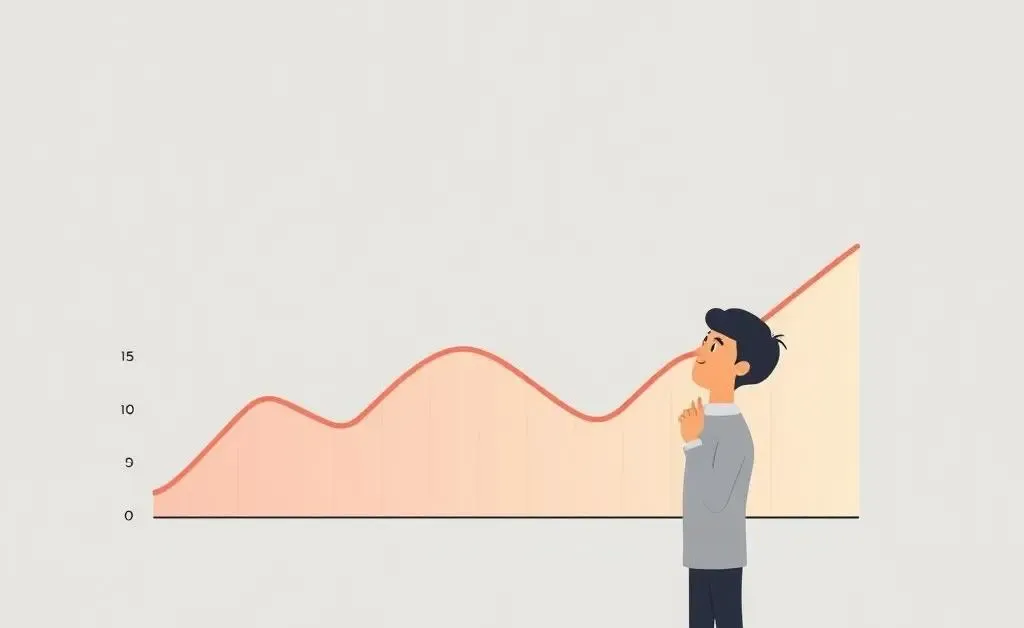 A person looking puzzled over a fluctuating credit score chart