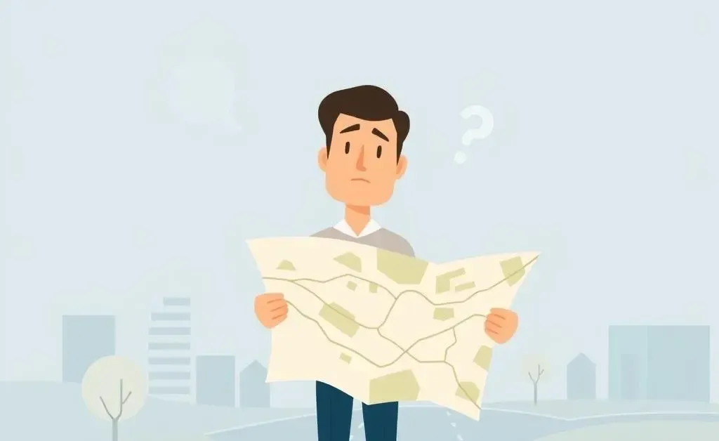 Person puzzled with a map, symbolizing real estate investing