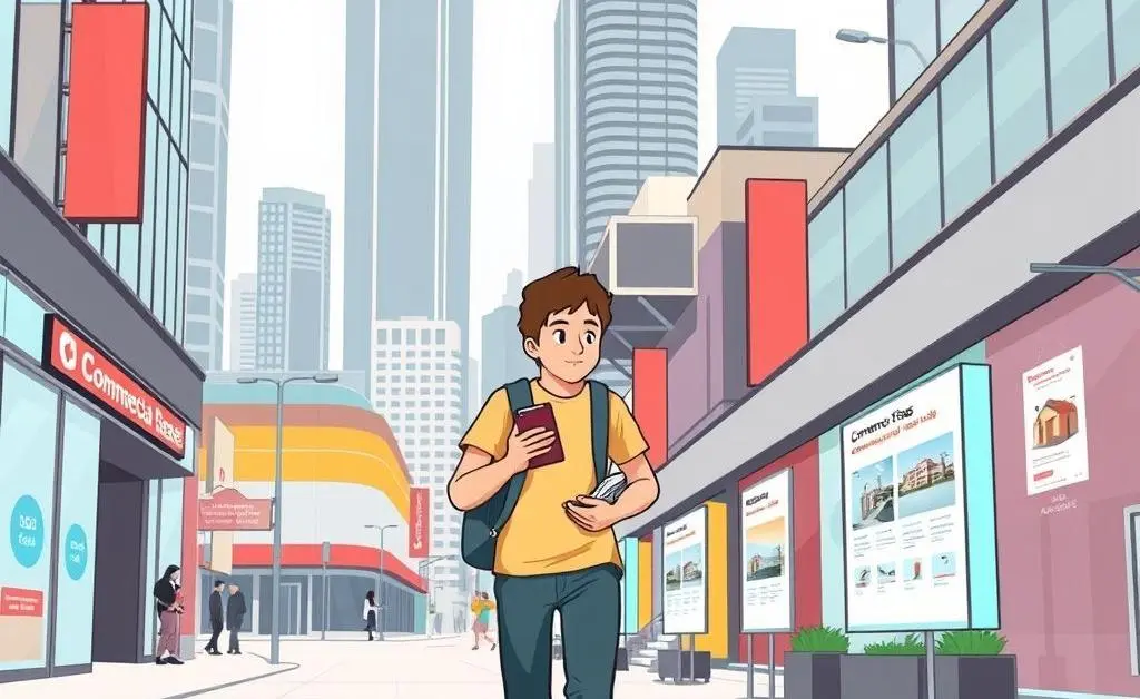 Person exploring commercial real estate options with a notepad.