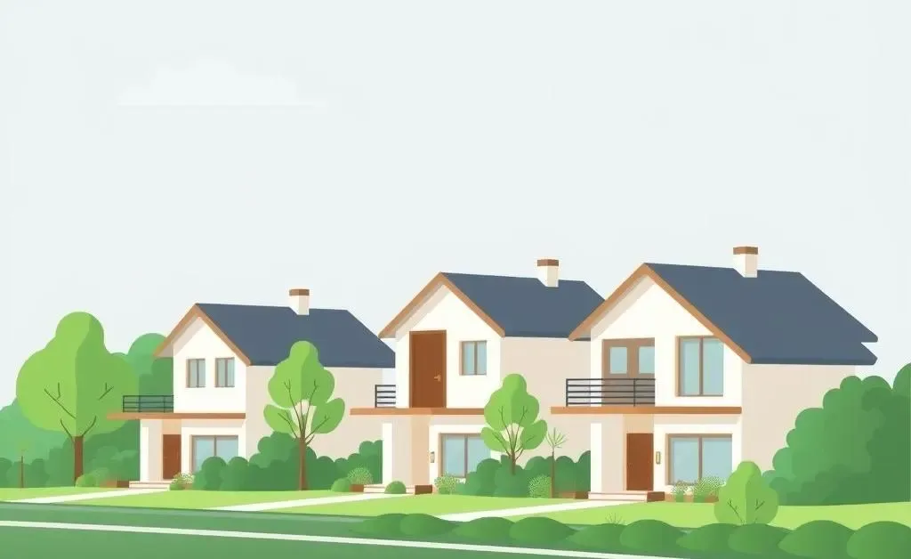 A serene landscape with homes symbolizing real estate investment