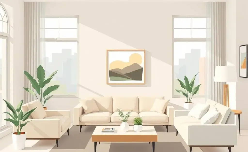 Interior of a cozy living room symbolizing real estate choices
