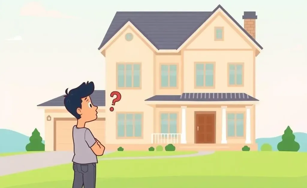 Confused person looking at an expensive house price tag