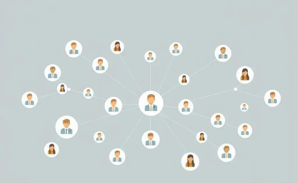 A network map illustrating connections between real estate professionals