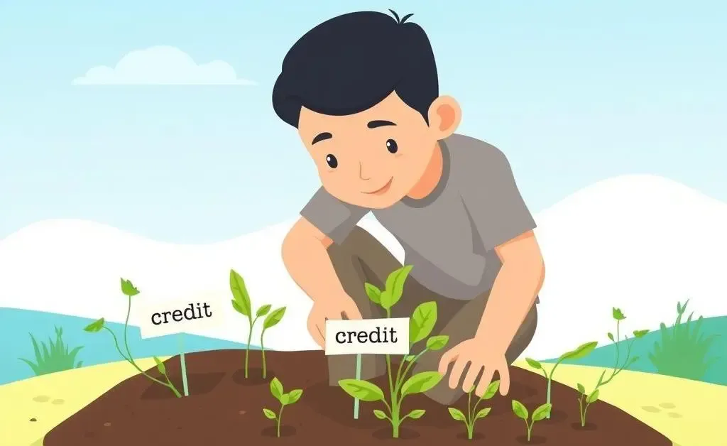 A person gardening and planting seeds symbolizing new credit beginnings