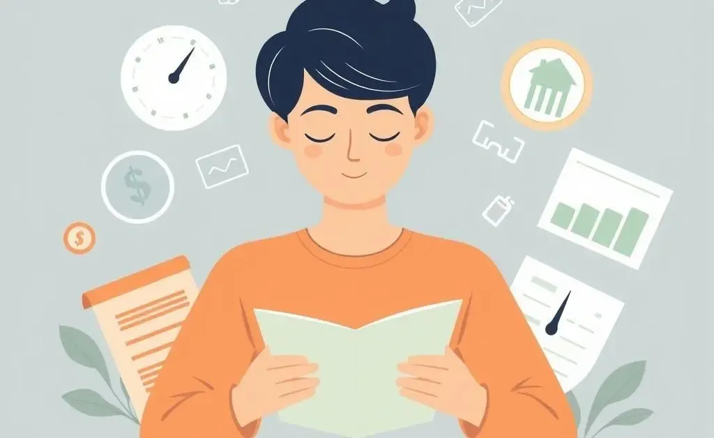 A person planning their financial journey with a calm and focused demeanor