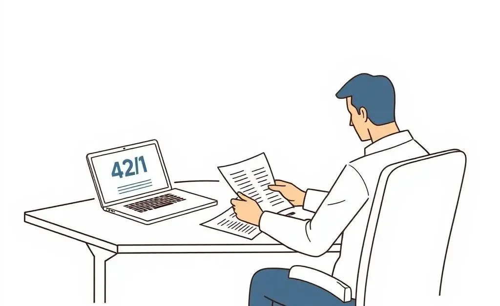 Illustration of someone reviewing a 401(k) plan on a laptop