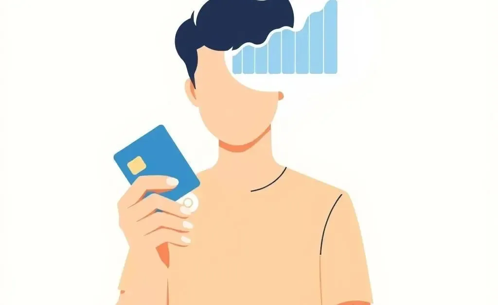 Illustration of a secured credit card increasing credit score.
