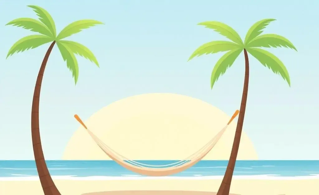 Peaceful beach scene with hammock symbolizing financial independence