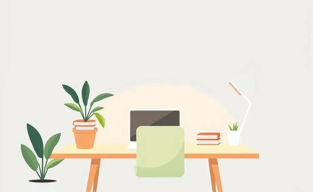 A serene minimalist home office setup