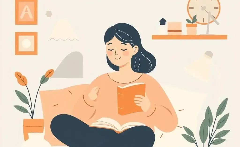 Person enjoying a peaceful morning with coffee and book