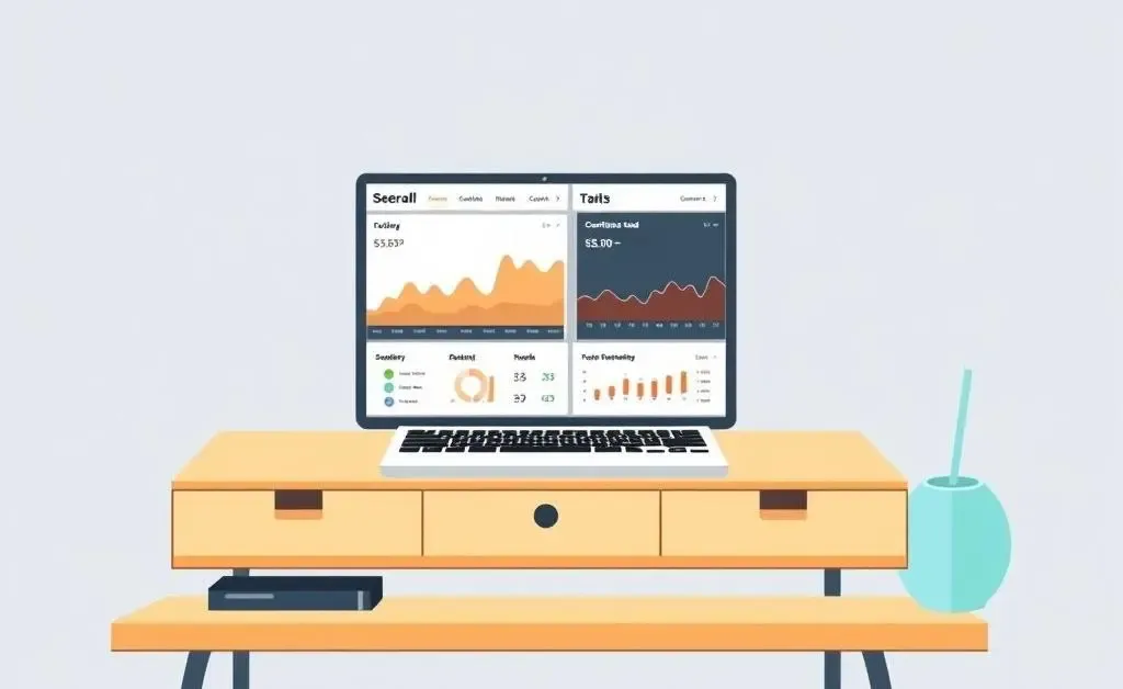 A cozy desk setup illustrating digital brokerage platforms