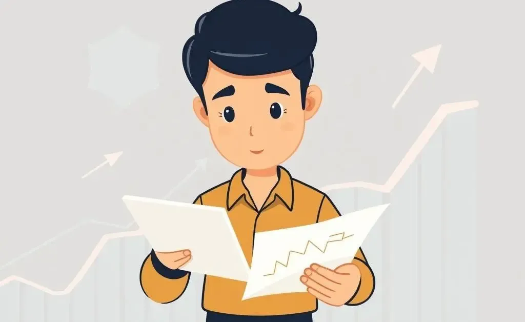 Person analyzing stock charts with graphs and trends