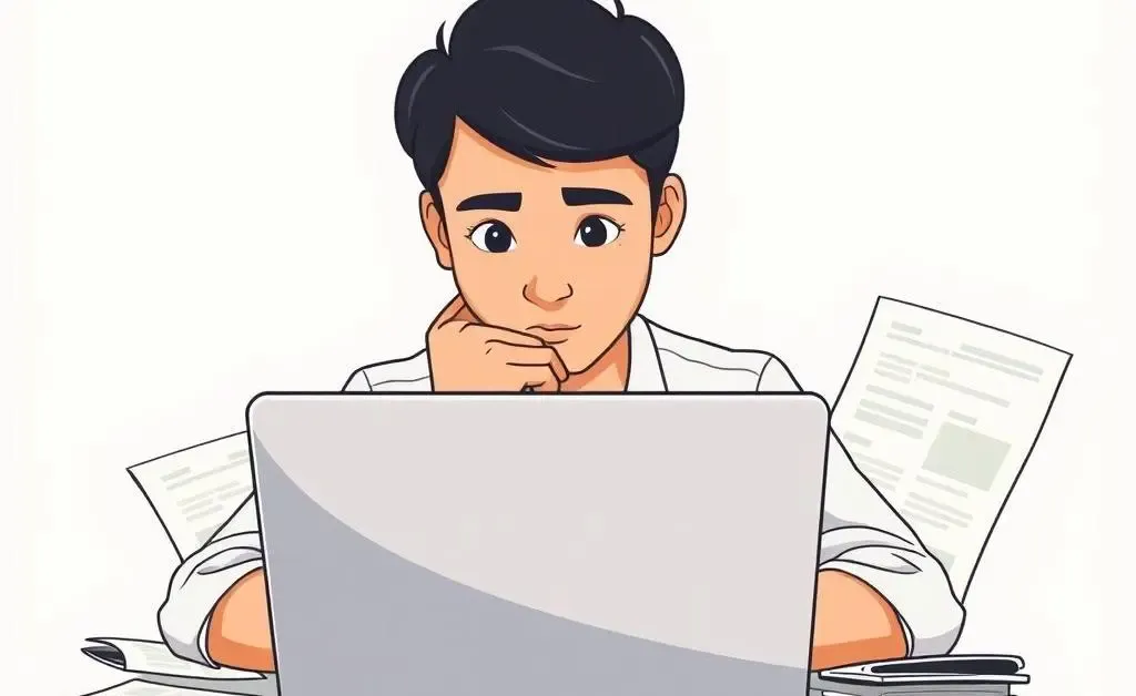 A person planning their student loans surrounded by financial documents and a laptop.