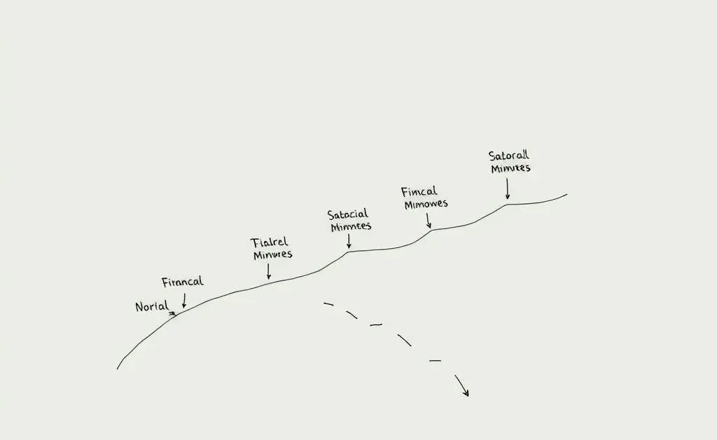 Illustration of a journey path leading to financial milestones