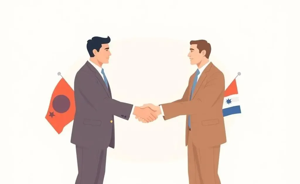 Illustration symbolizing a trade truce between two countries