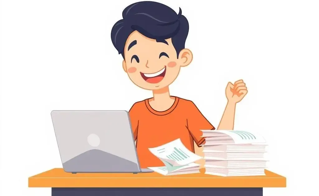 A young adult reviewing their financial progress