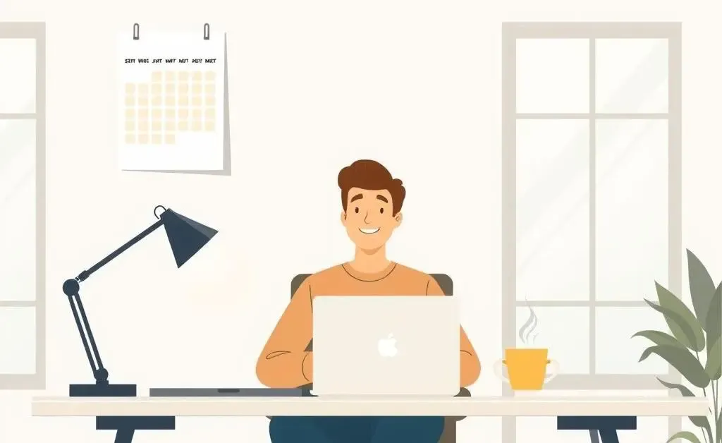 Person enjoying a balanced work-life routine at their desk