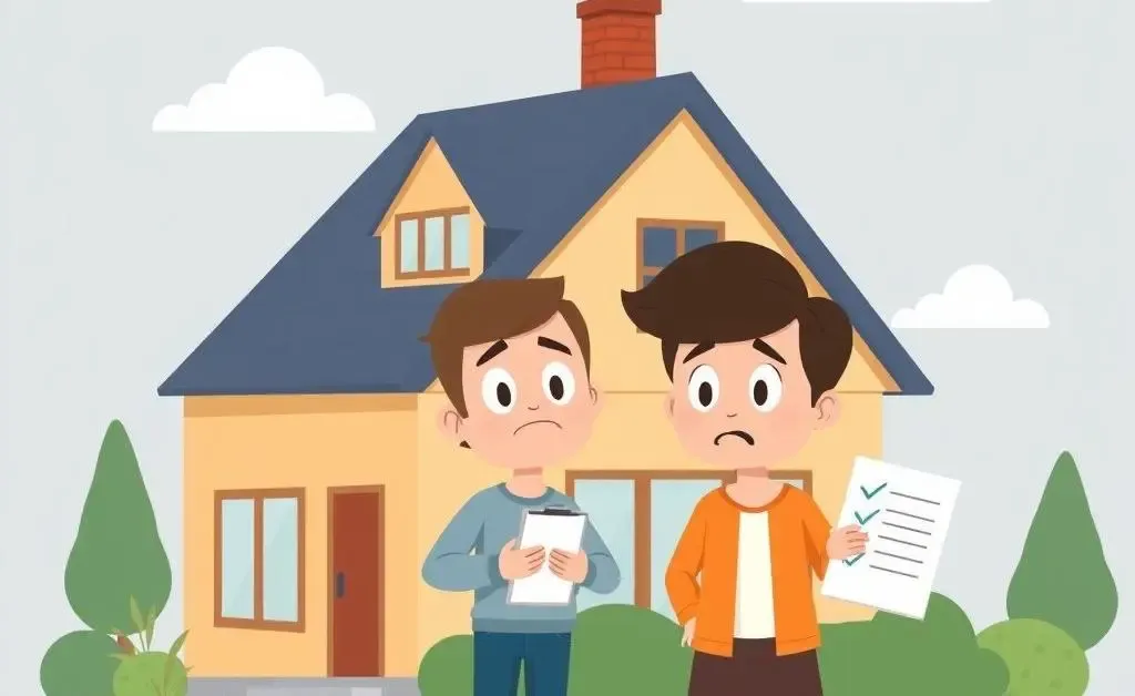 Couple checking their home's roof with a checklist